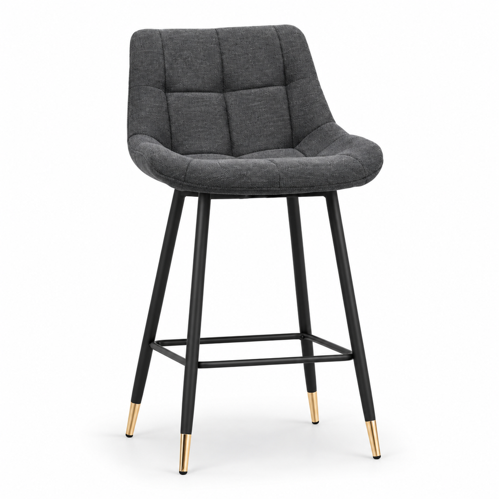 Modern Charcoal Tufted Barstool