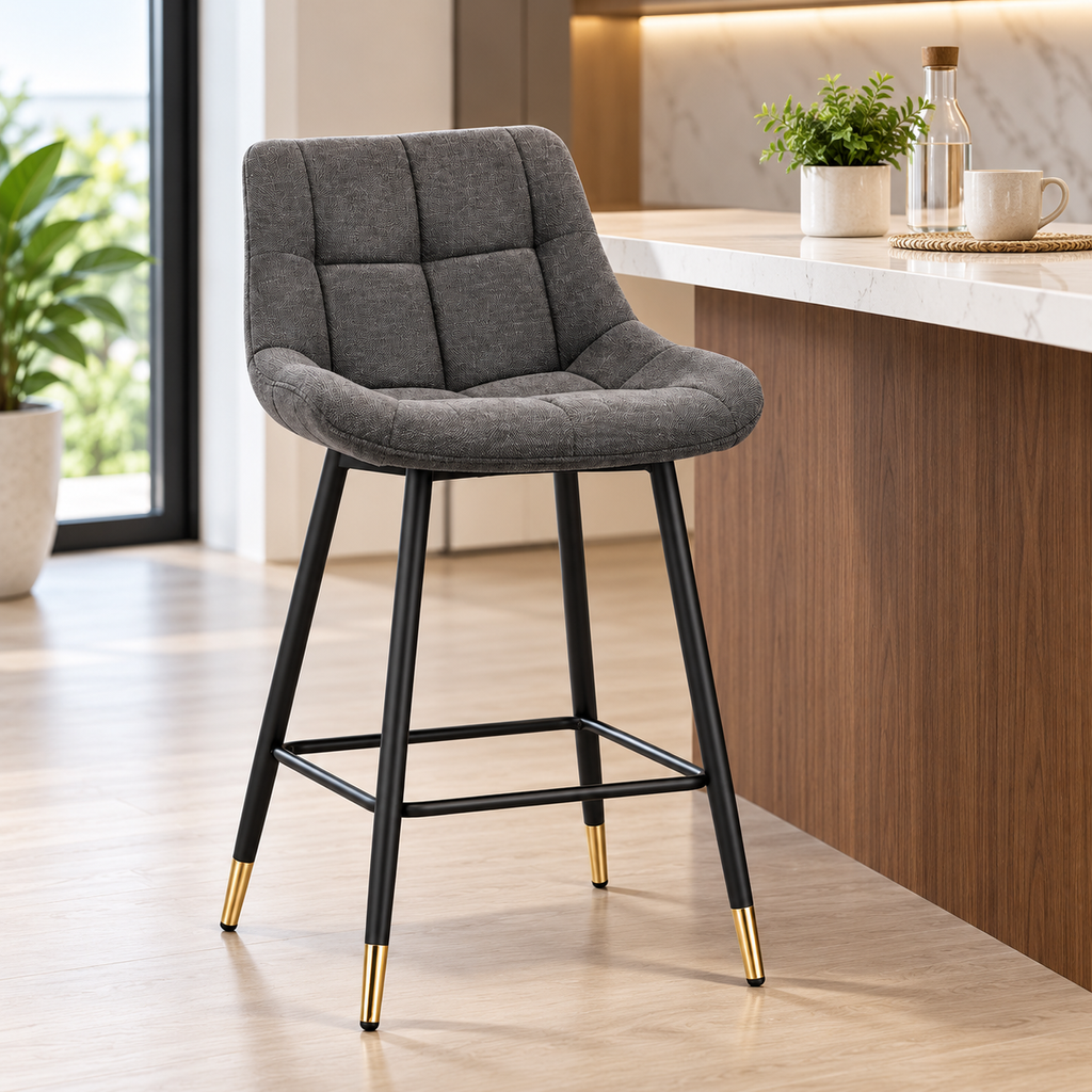 Modern Gray Bar Stool Kitchen Setting