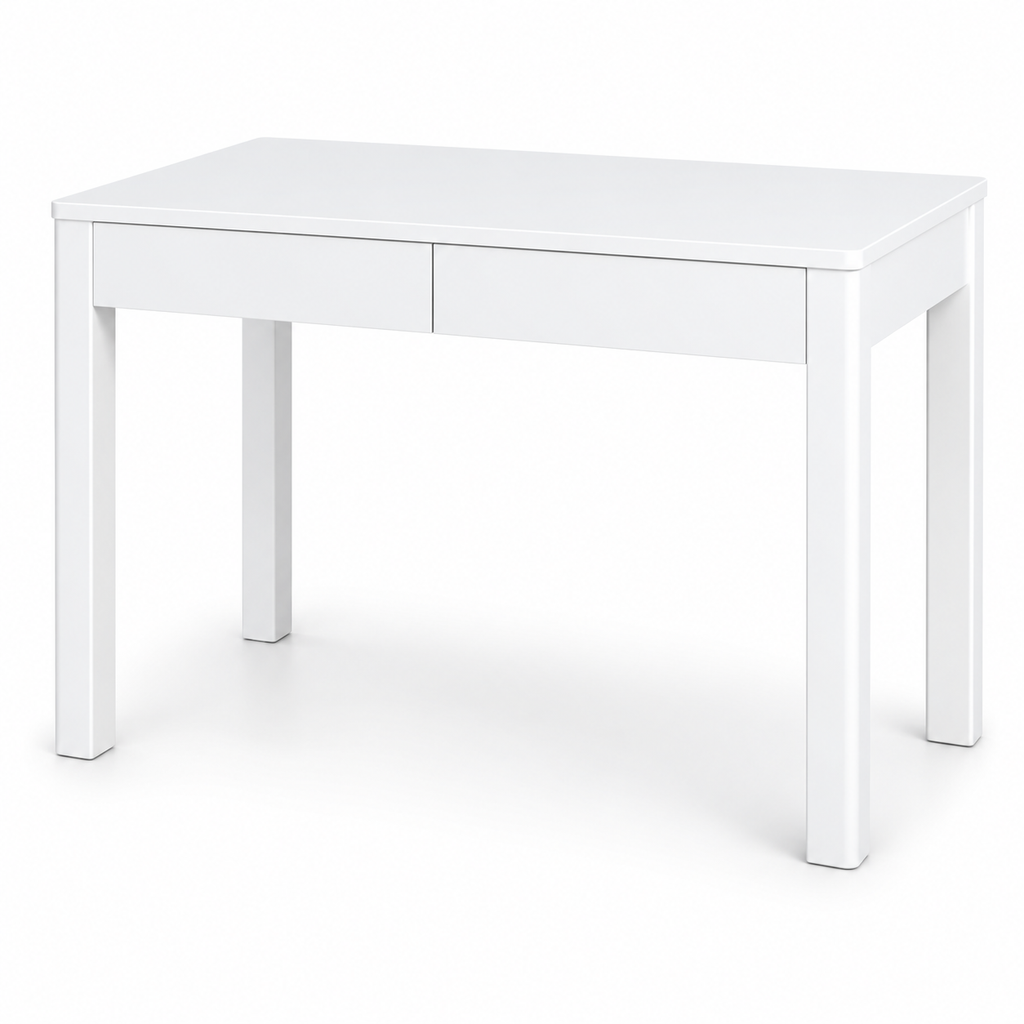 Minimalist White Two-Drawer Desk