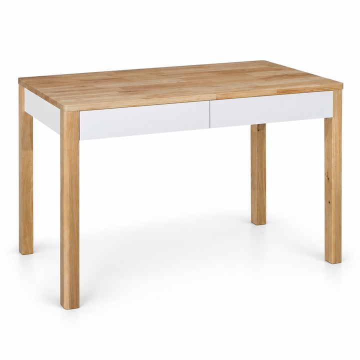 Modern Light Oak Desk with White Drawers