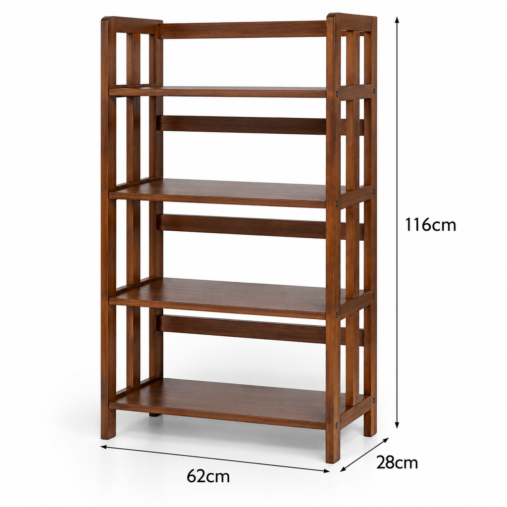 Walnut Shelf Unit with Dimensions