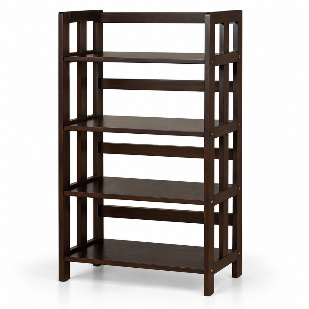 Dark Espresso Five-Tier Bookshelf