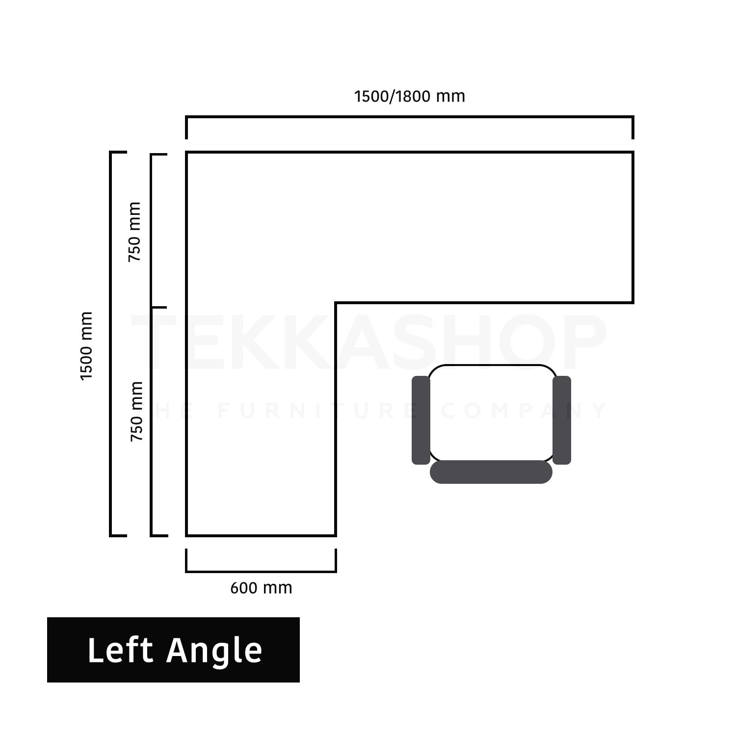 RWLAW Corner L Shaped Executive Office Table (1500W/1800Wx