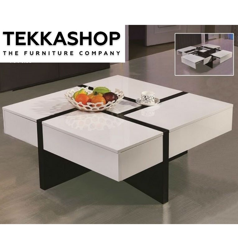 Tekkashop Mxct1148w Futuristic Modernity Creative Extendable Coffee Table With Hidden Storage White Tekkashop Furniture Furniture Homewares Lifestyle Destination Malaysia