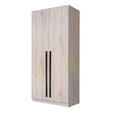 Wardrobe 2 Door Light Oak Solid Board 2ft x 6FT.jpg