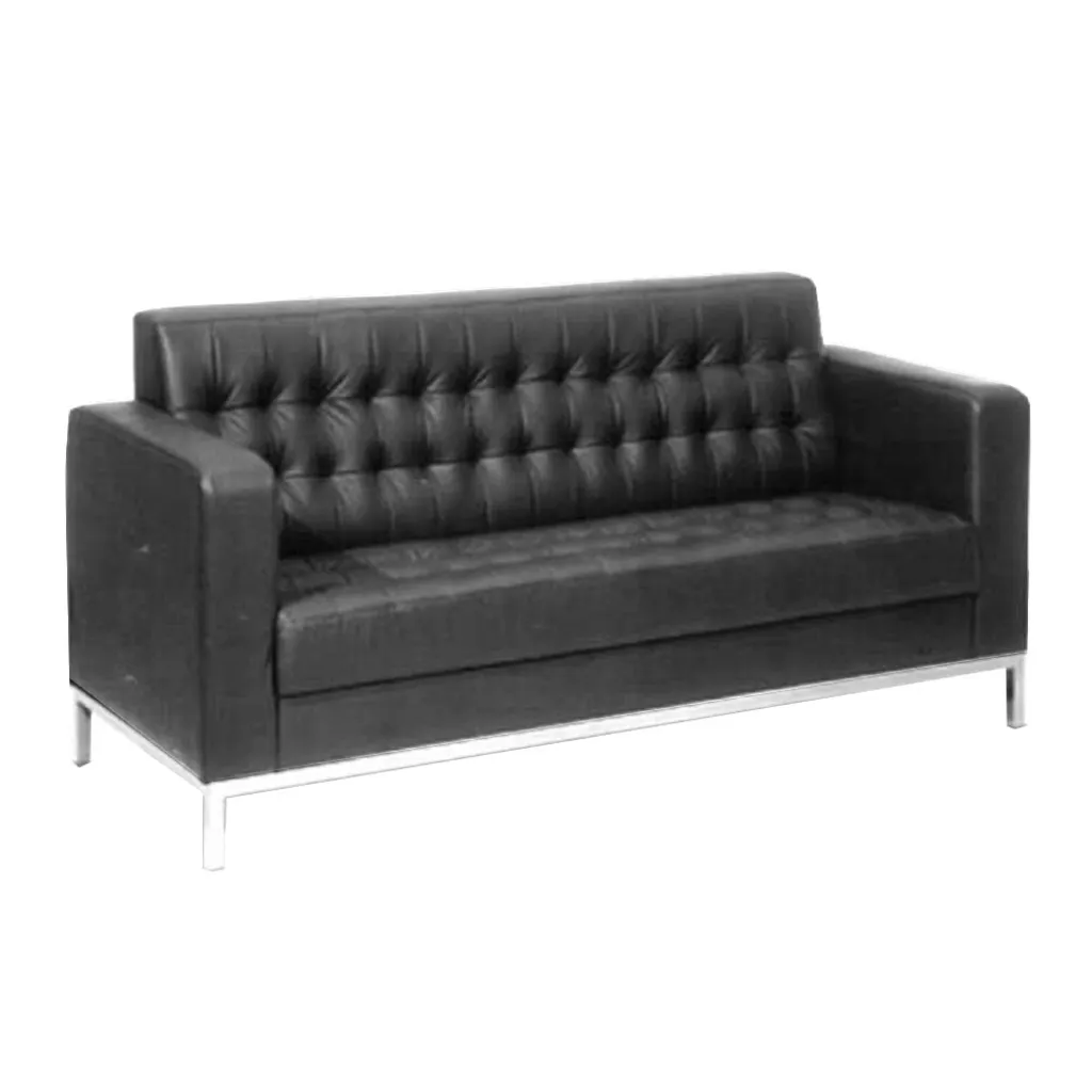 Tekkashop LTOC2283BL Modern Commercial Office (PU Leather) Waiting Sofa (Three Seater)