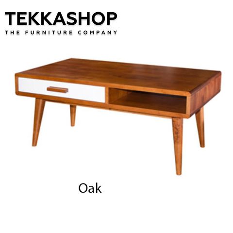 Tekkashop FDCT1330 Natural Solid Rubberwood Modern Style Coffee Table ...