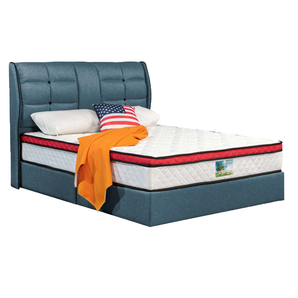 Tekka Fd01498 Premium Grand Fabric King Size Divan Bed Frame With Modern Headboard Furniture Homewares Lifestyle Destination Malaysia Grand Fabric King Size Divan Bed Frame, Grand King Size Bed