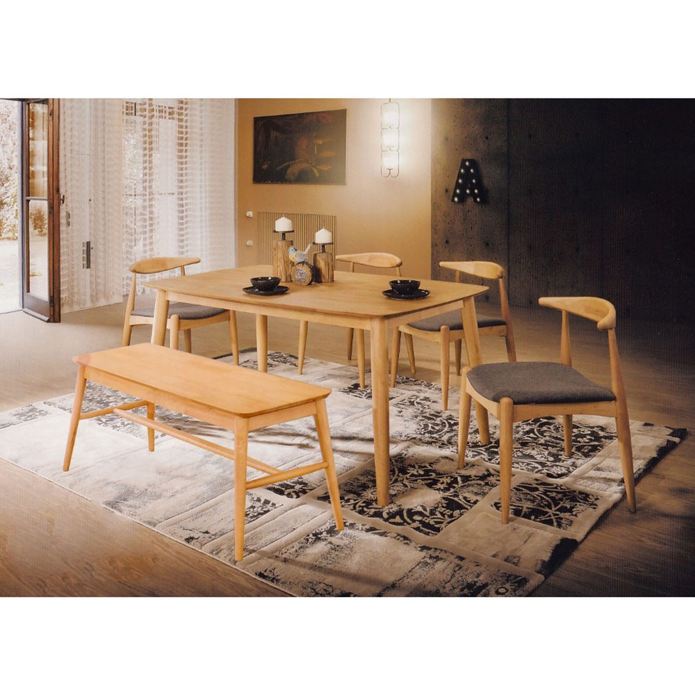 Scandi dining table online and bench