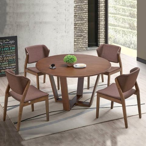 Tekkashop FDDT1543BR Natural Design Solid Rubber Wood Round (D131 cm ...