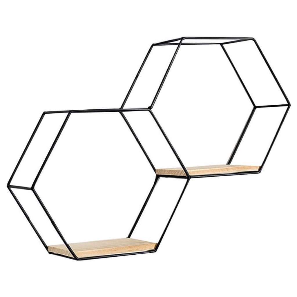 Tekkashop FDDR76BK Double Jointed Hanging Hexagon Metal Wall Decoration ...