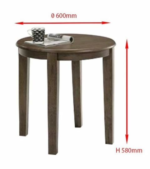 Tekkashop FDTB0587DB Classic Style Wooden Side Table with Round Top ...
