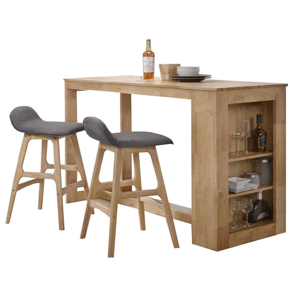 Tekkashop AMBS1868 Japanese Zen Style Rubber Wood High Bar Dining