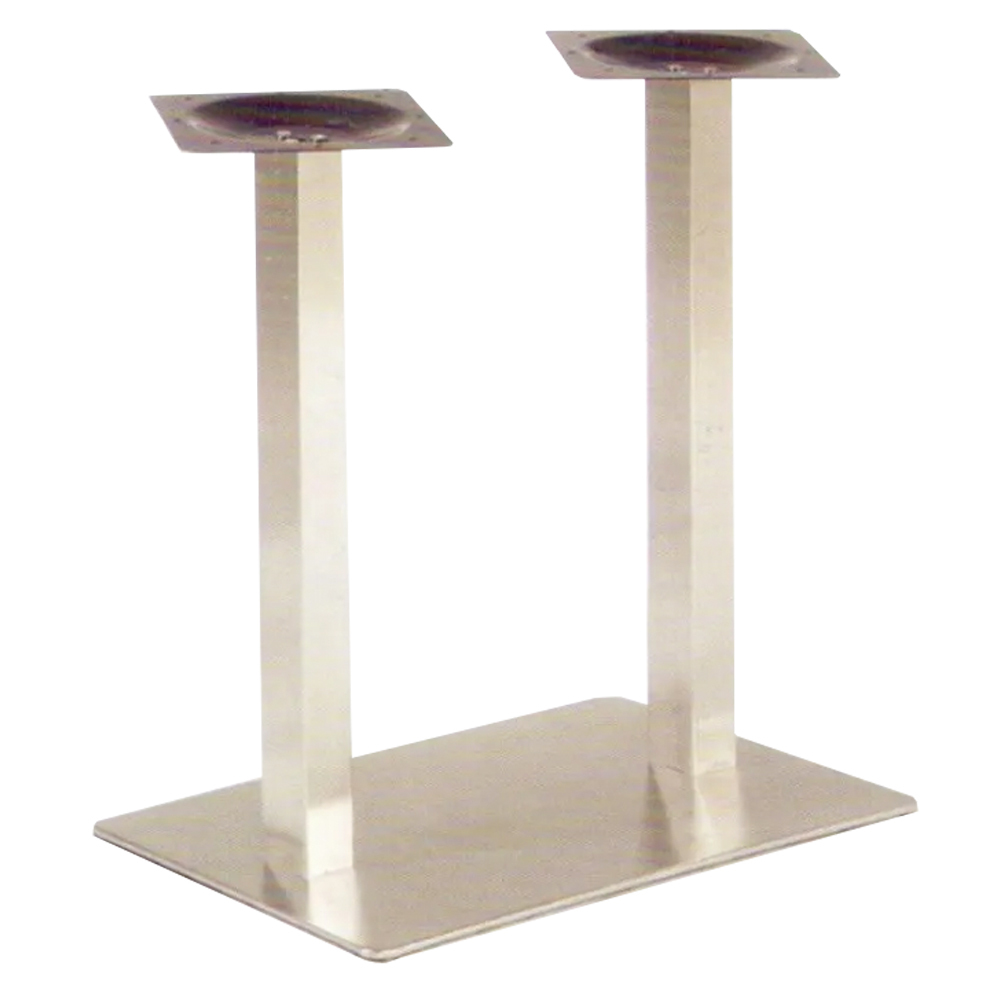 Tekkashop MXCL5053 Square Solid Base Stainless Steel for Cafeteria Table Silver