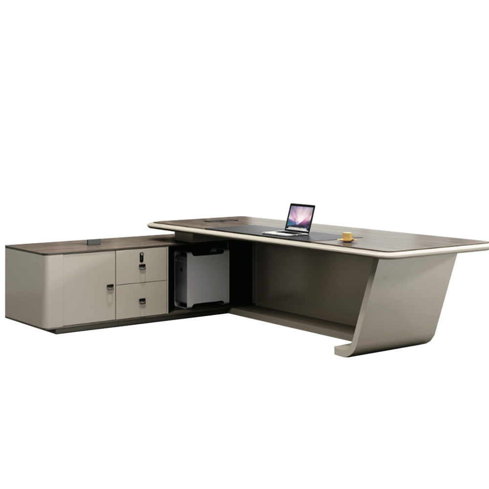 Tekkashop FRDT2620 Futuristic L Shaped Director Office Table with