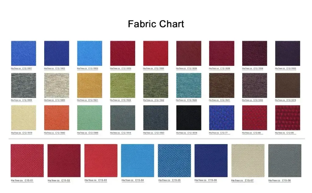 tekkashop fabric colour chart for auditorium chair 2025