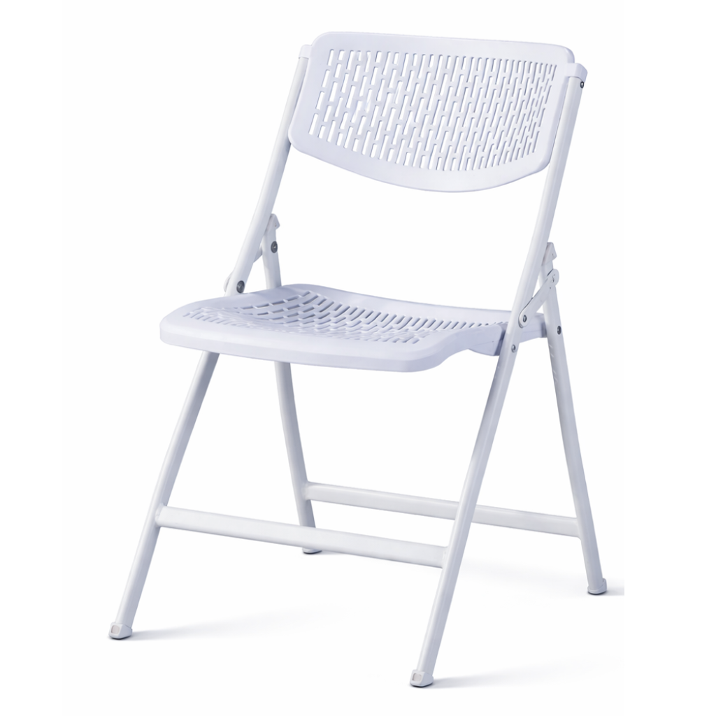 white folding chair