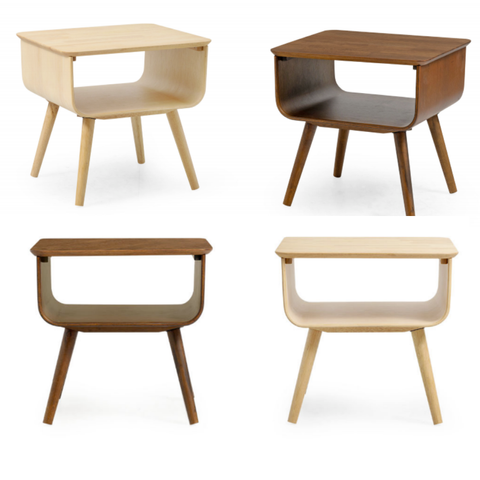 Tekkashop KPST4532 Home Modern Style Solid Rubber Wood End Table with ...