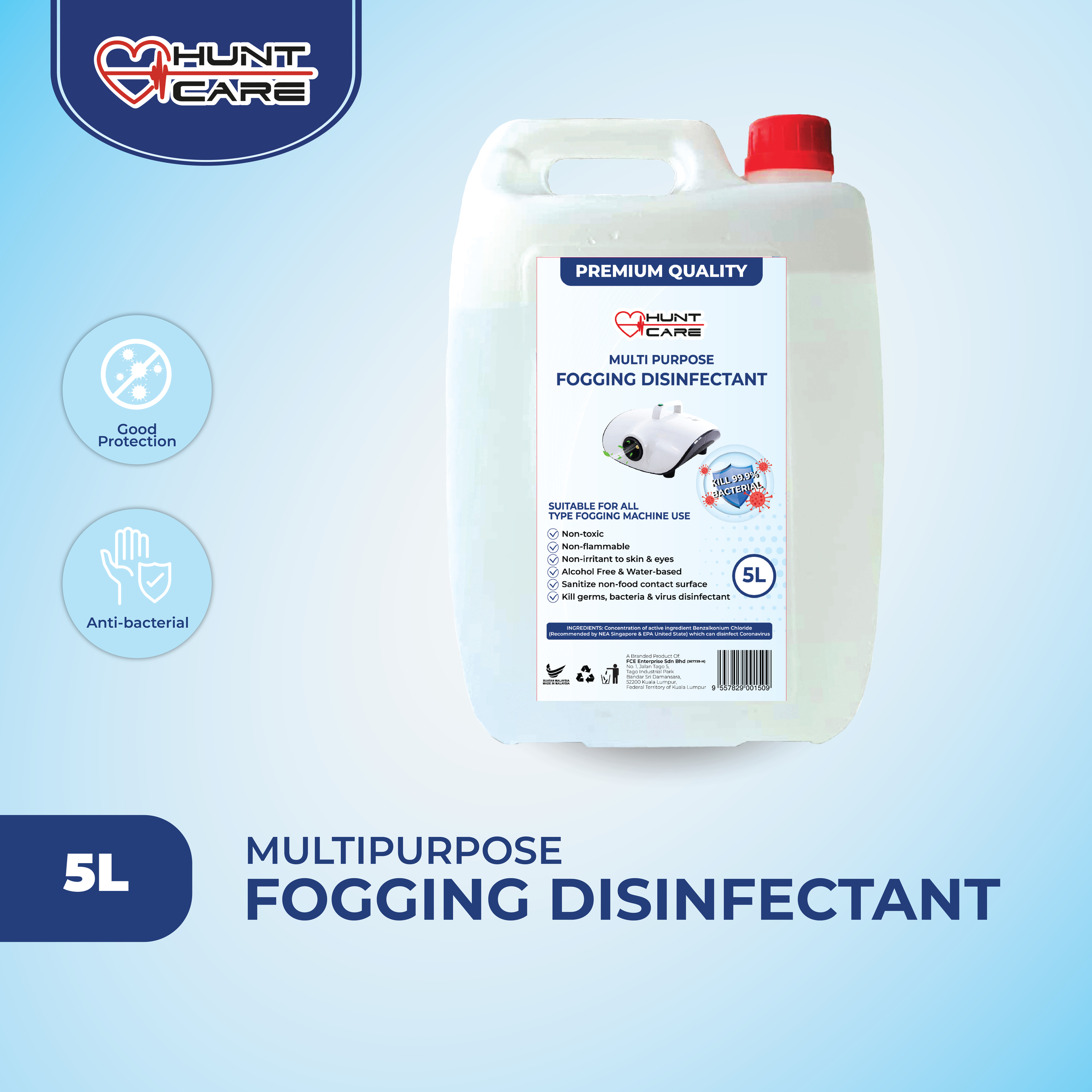 5L Huntcare Multipurpose Fogging Disinfectant Prosafe