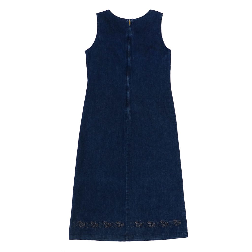 OP5 Rose pattern denim shift dress 325 back.JPG