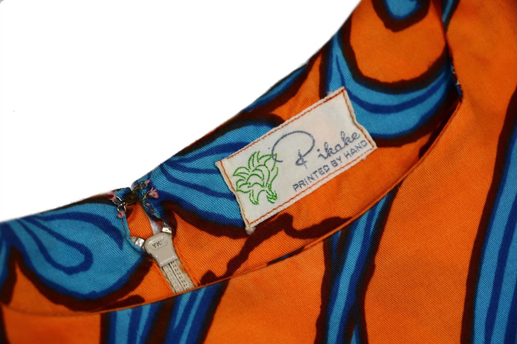 OP28 Orange hawaiian flower pattern dress 455 d1.JPG