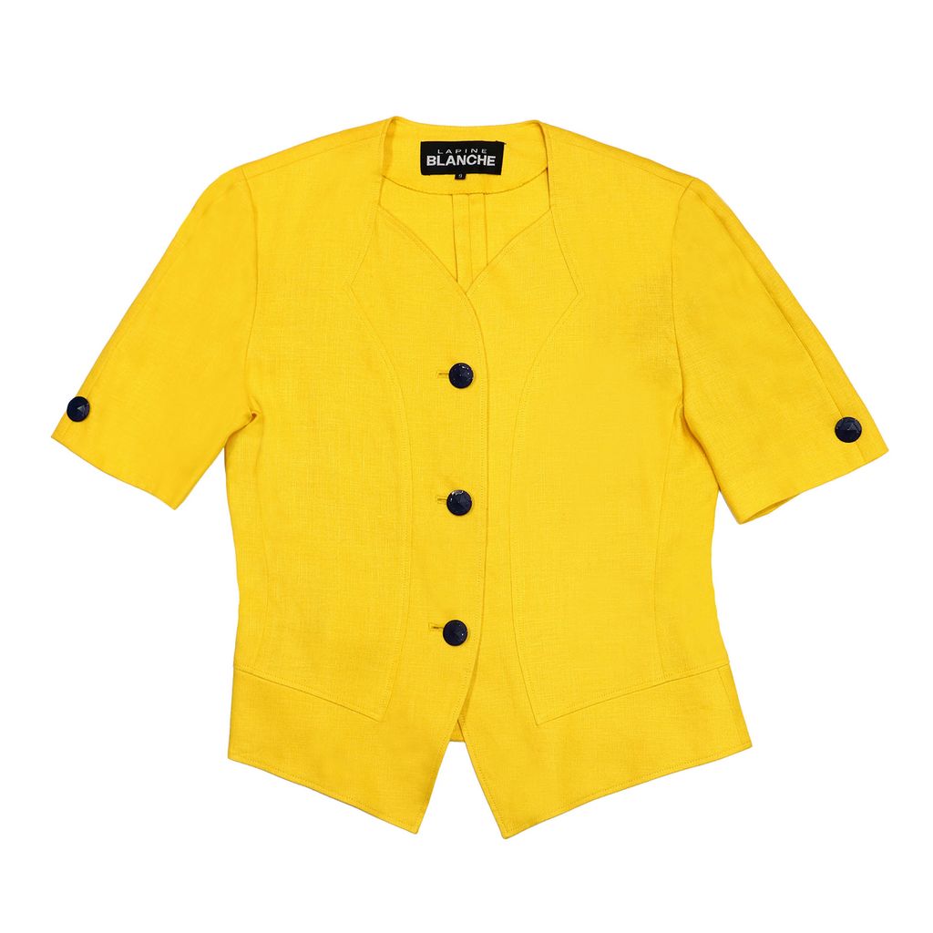 OU1 Yellow short sleeve blazer 285 front.jpg