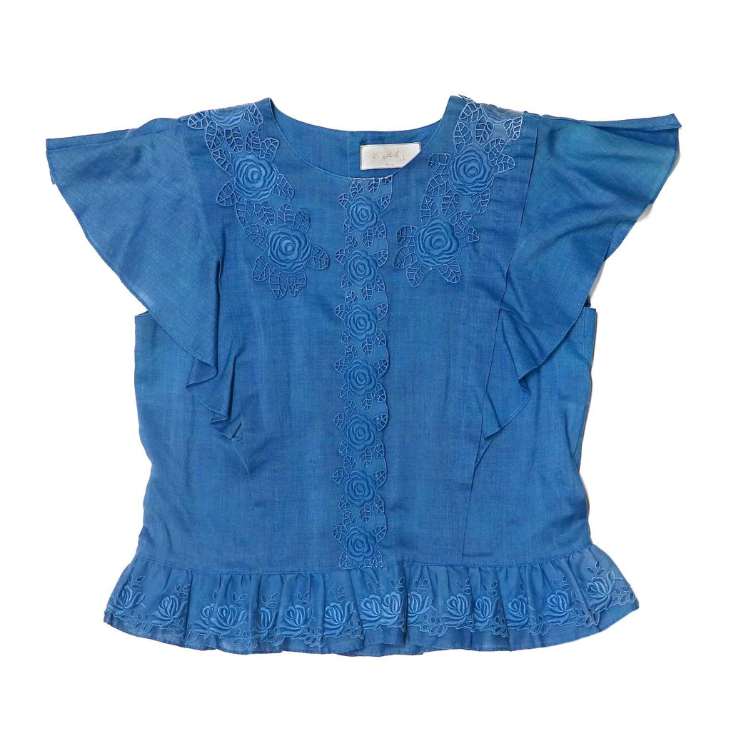 TO6 Denim embrodiered floral blouse 225 front.jpg
