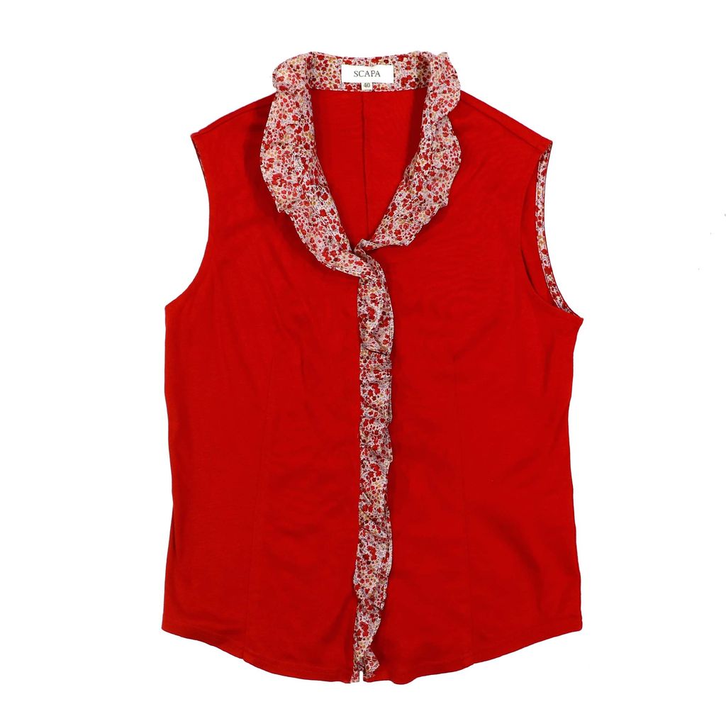 V46 Red floral sleeveless top 365 front.JPG