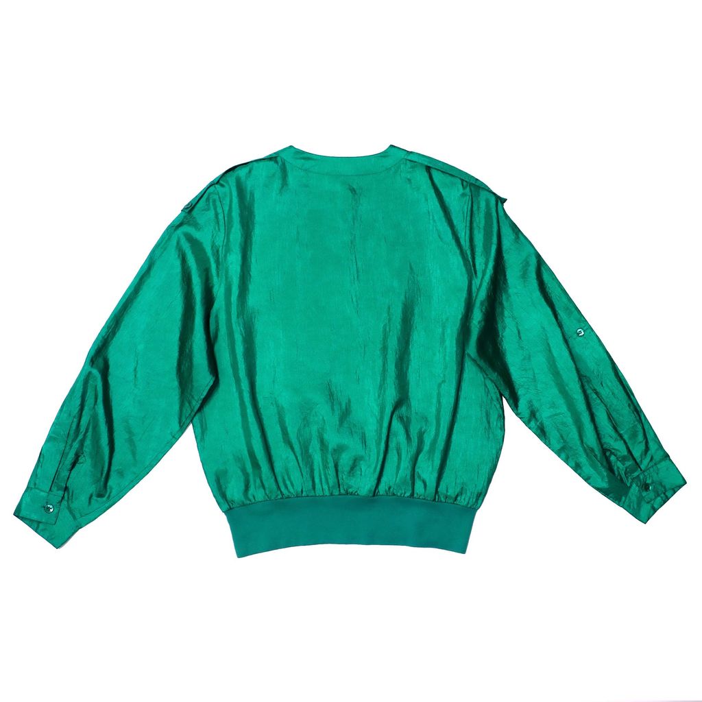 TO23 Green button up blouse 385 back.jpg