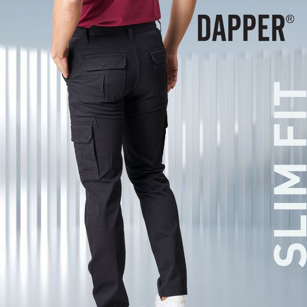 Dapper | Slim Fit Long Cargo Pant-T9556Bs Black – DAPPER CORPORATION SDN BHD