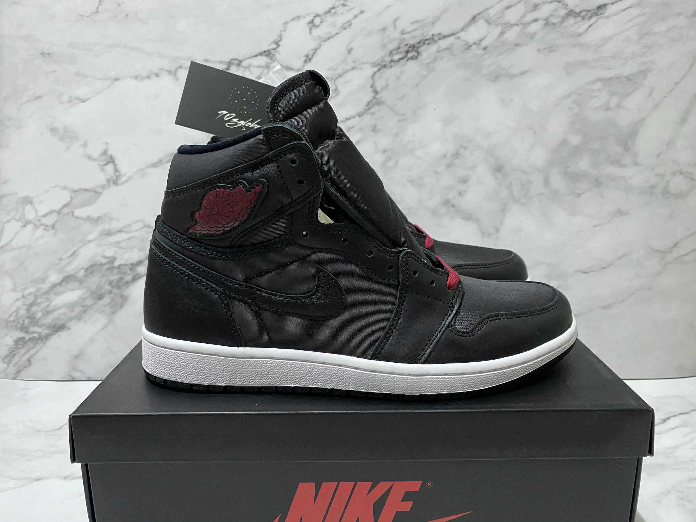 black satin jordan 1