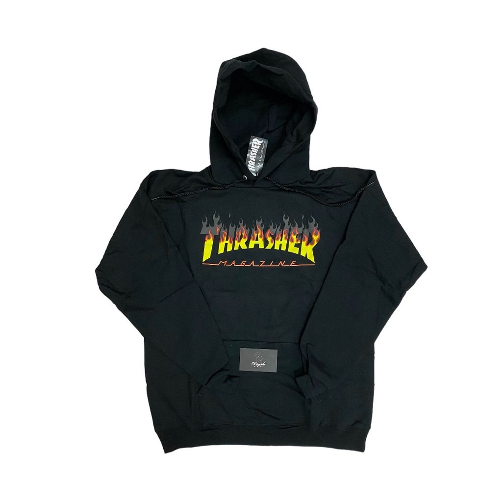 Thrasher bbq hotsell flame black hoodie