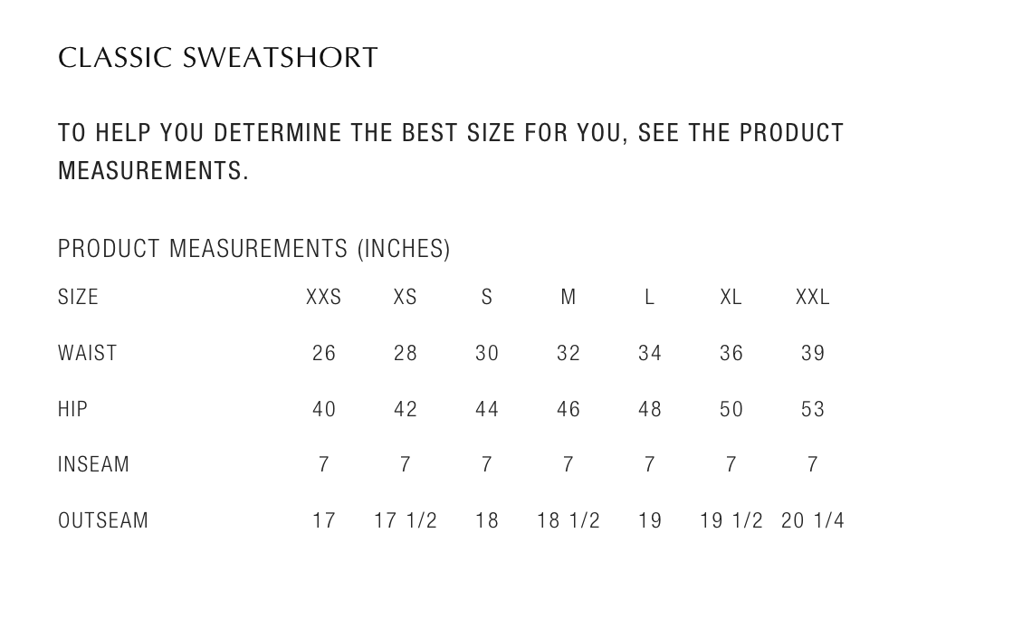 essentials ss25 classic shorts