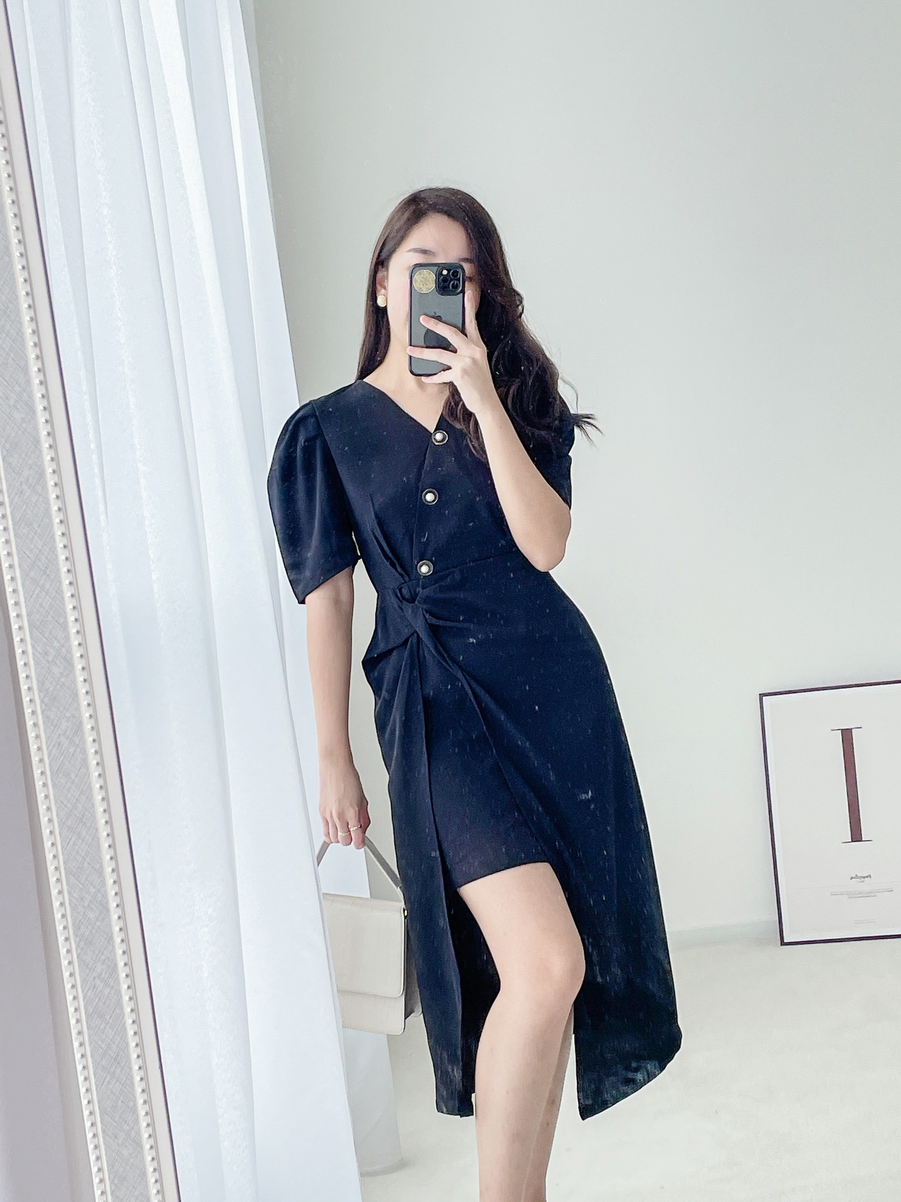 knee length dresses for ladies Janet Floral Midi Dress Blue – Girl In Mind main image 1