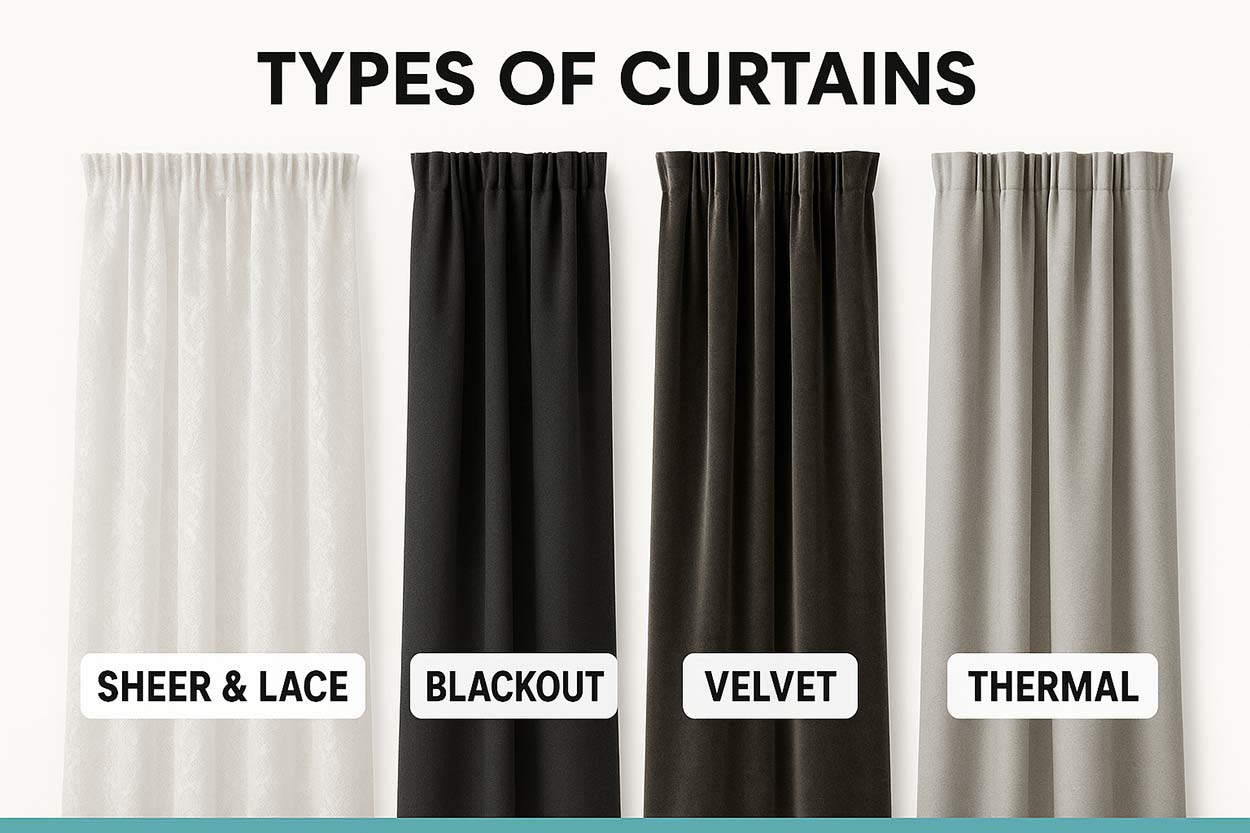 Dry cleaning curtain in Singapore - type of curtain