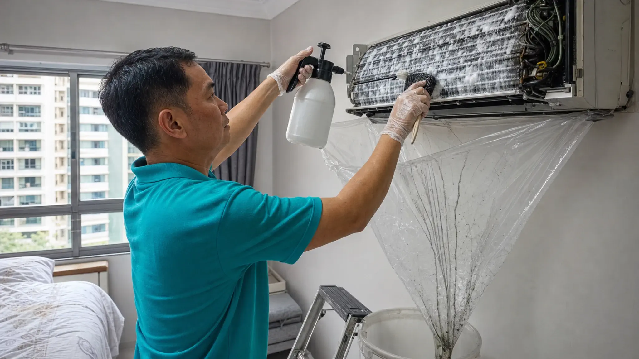 Aircon cleaning for haze season in Singapore