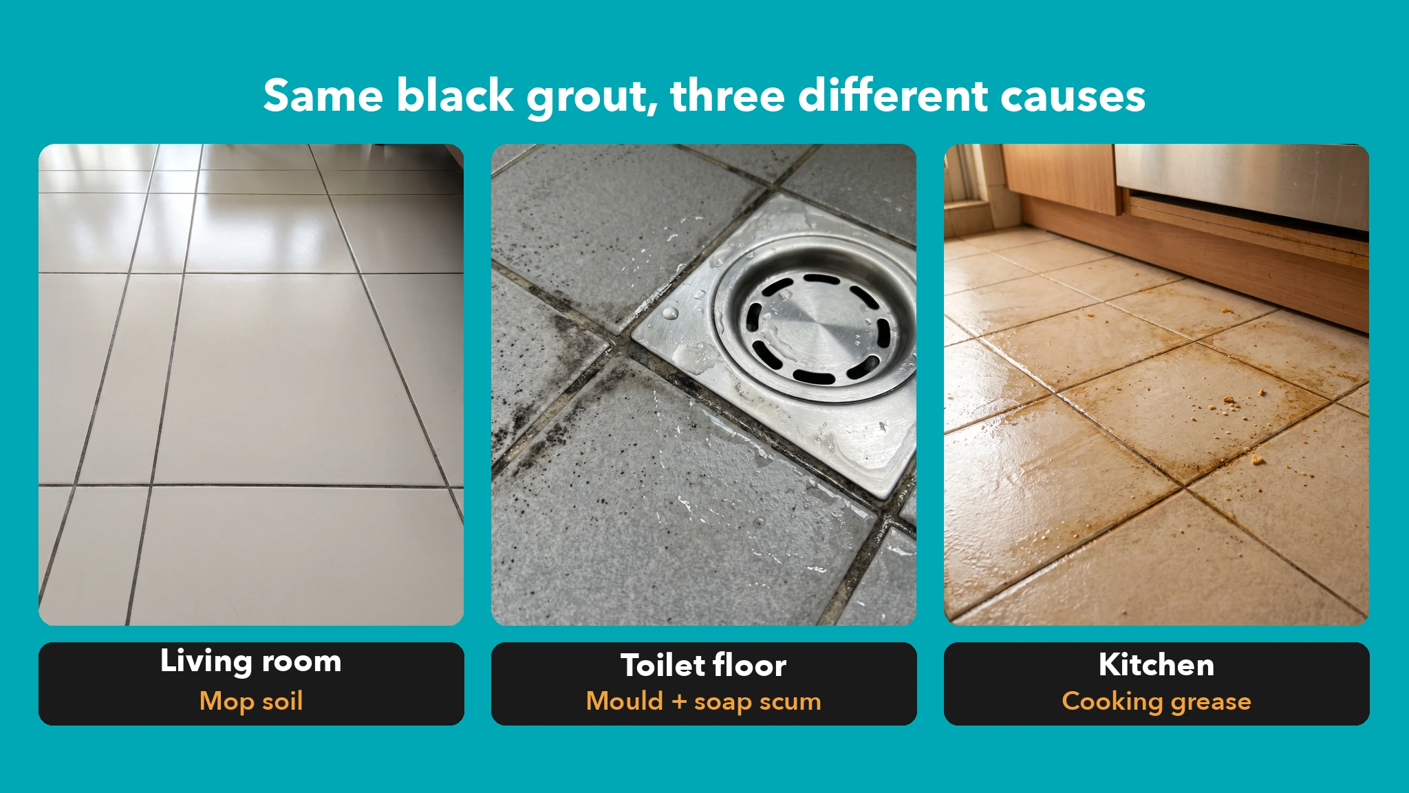 Why does grout turn black in Singapore homes?