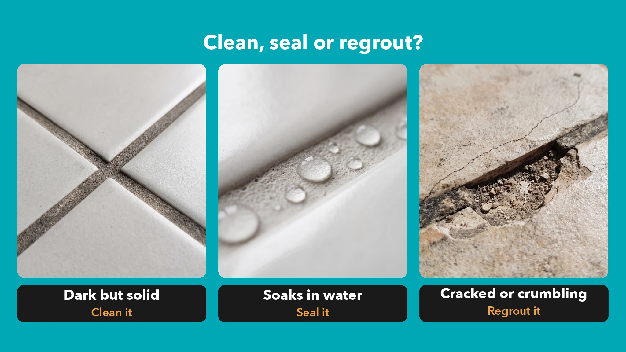 Cement vs epoxy grout: clean, seal or regrout?
