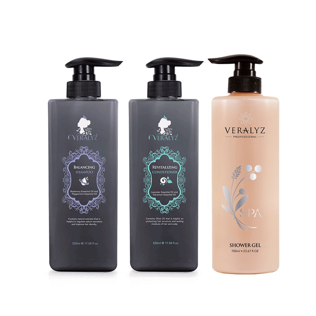 Veralyz Plant Extract Shampoo & Conditioner With [Shower Gel EXPIRED