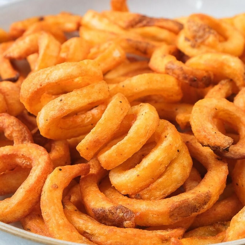 golden curly spiral fries