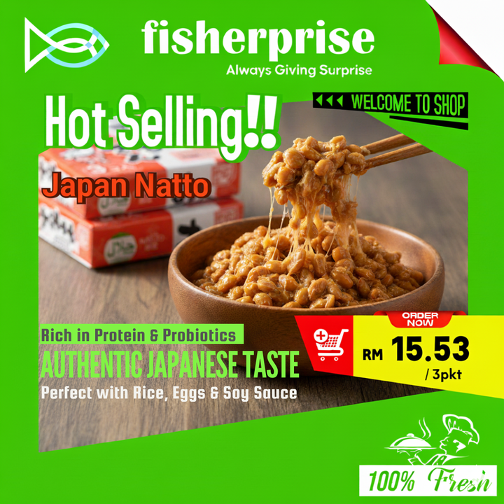 Japan Natto Rich in Protein & Probotics AUTHENTIC JAPANESE TASTE Perfect with Rice, Eggs & Soy Sauce