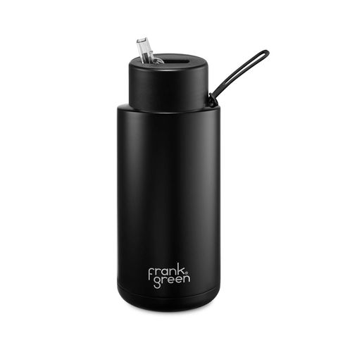 34oz Ceramic Straw Lid Black