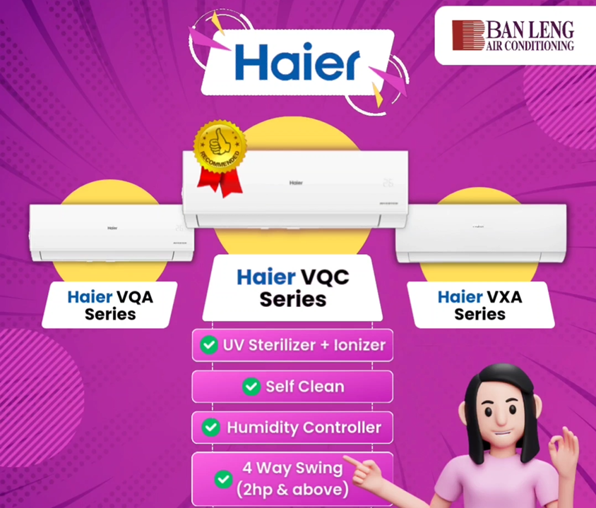 Latest Haier VQC air conditioner models in Malaysia