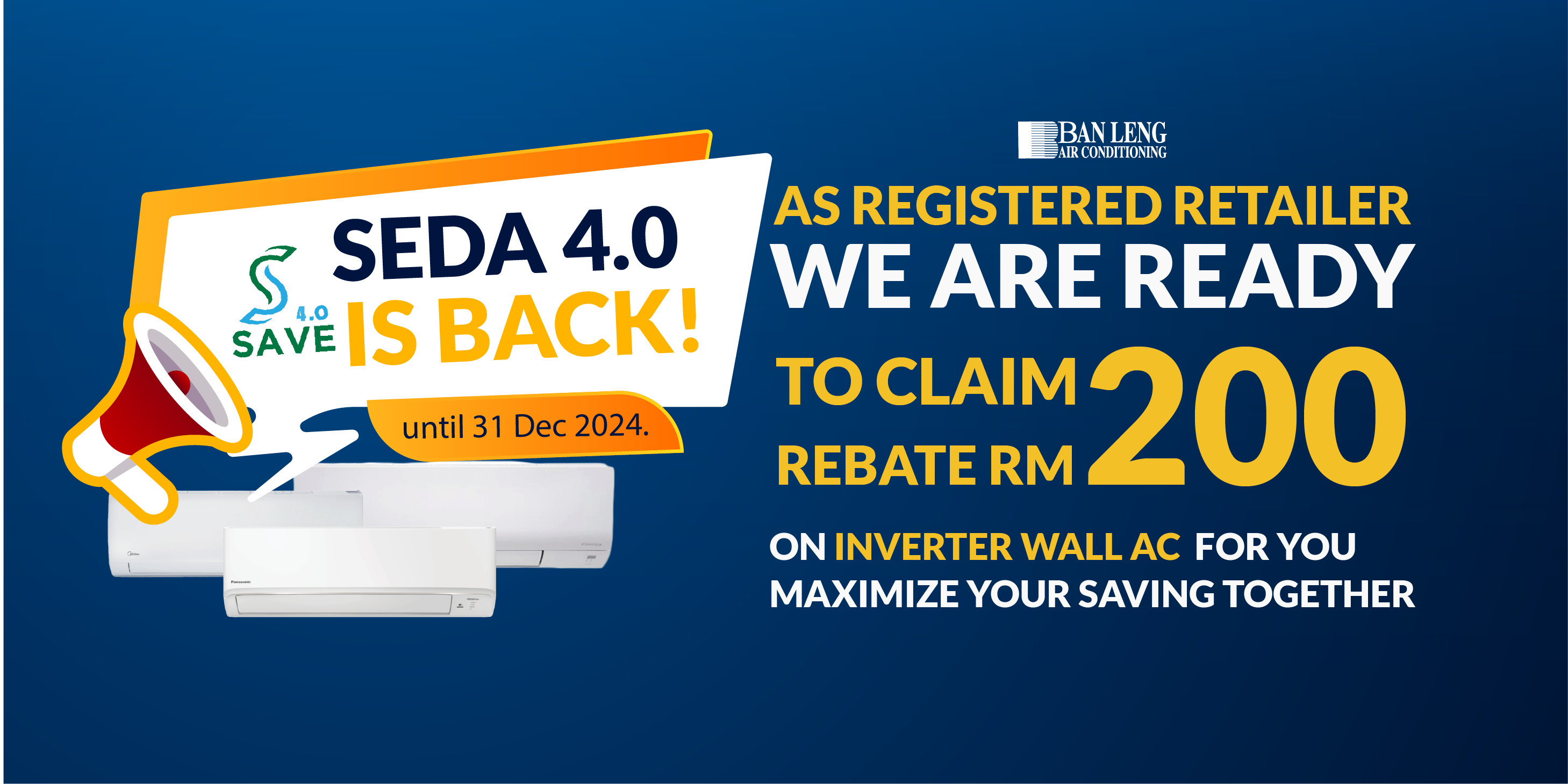 Malaysia Inverter AC RM200 Rebate SEDA Campaign