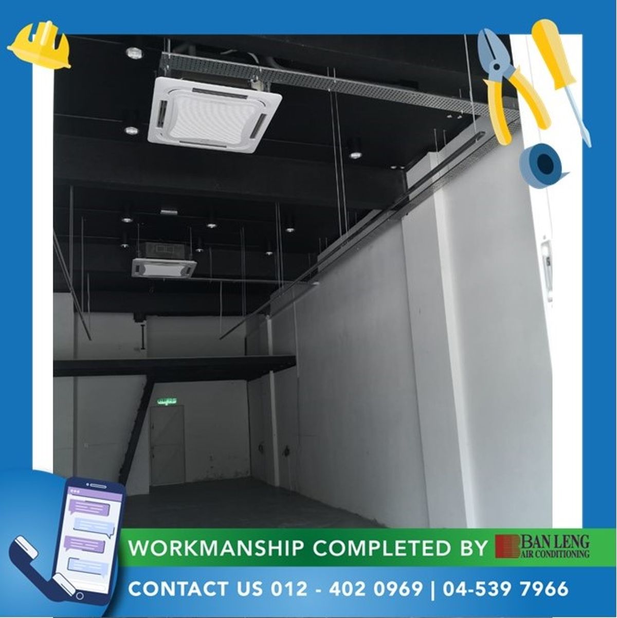 Installation Location: Installation of Air Conditioner above Cable Tray
