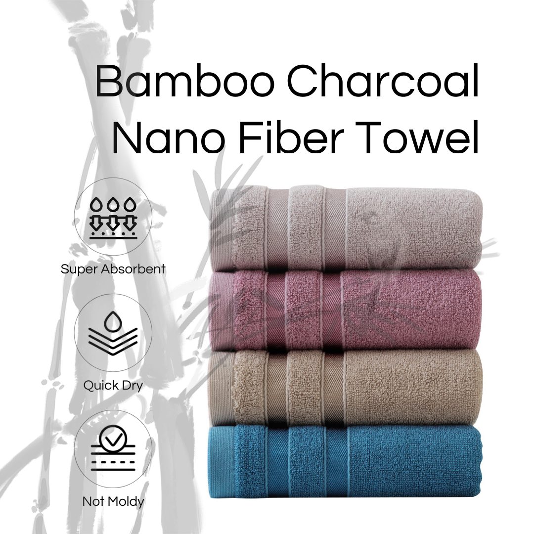 Thickened bath towel Bamboo charcoal fiber antibacterial and lint-free large  bath towel absorbent household adult bath