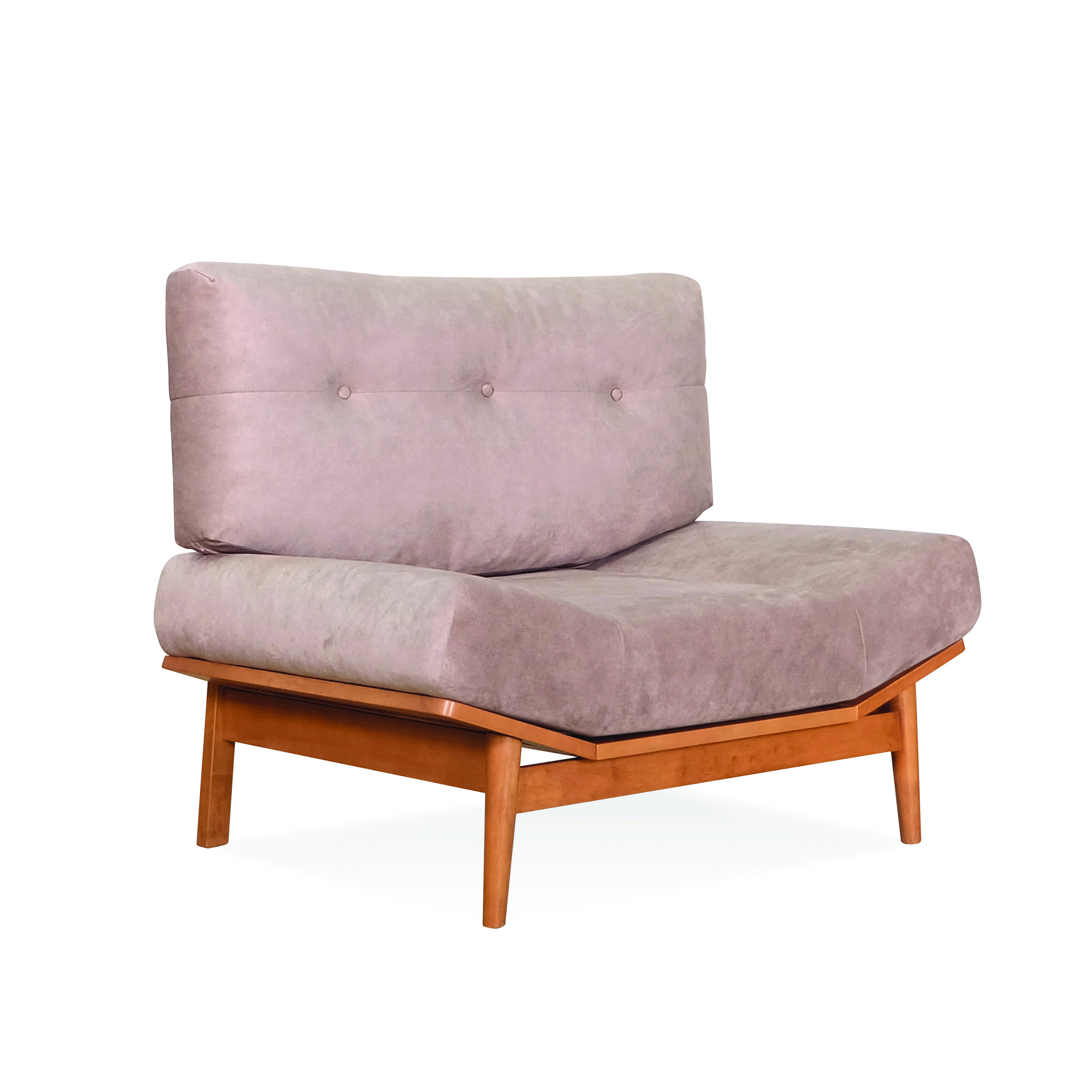 Komo Sofa light walnut (3) 1 seater