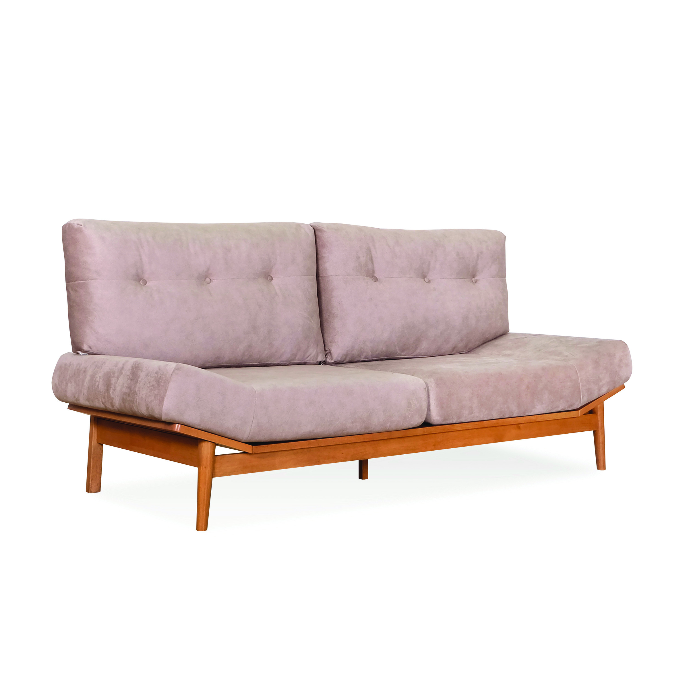 Komo Sofa light walnut (4) 3 seater