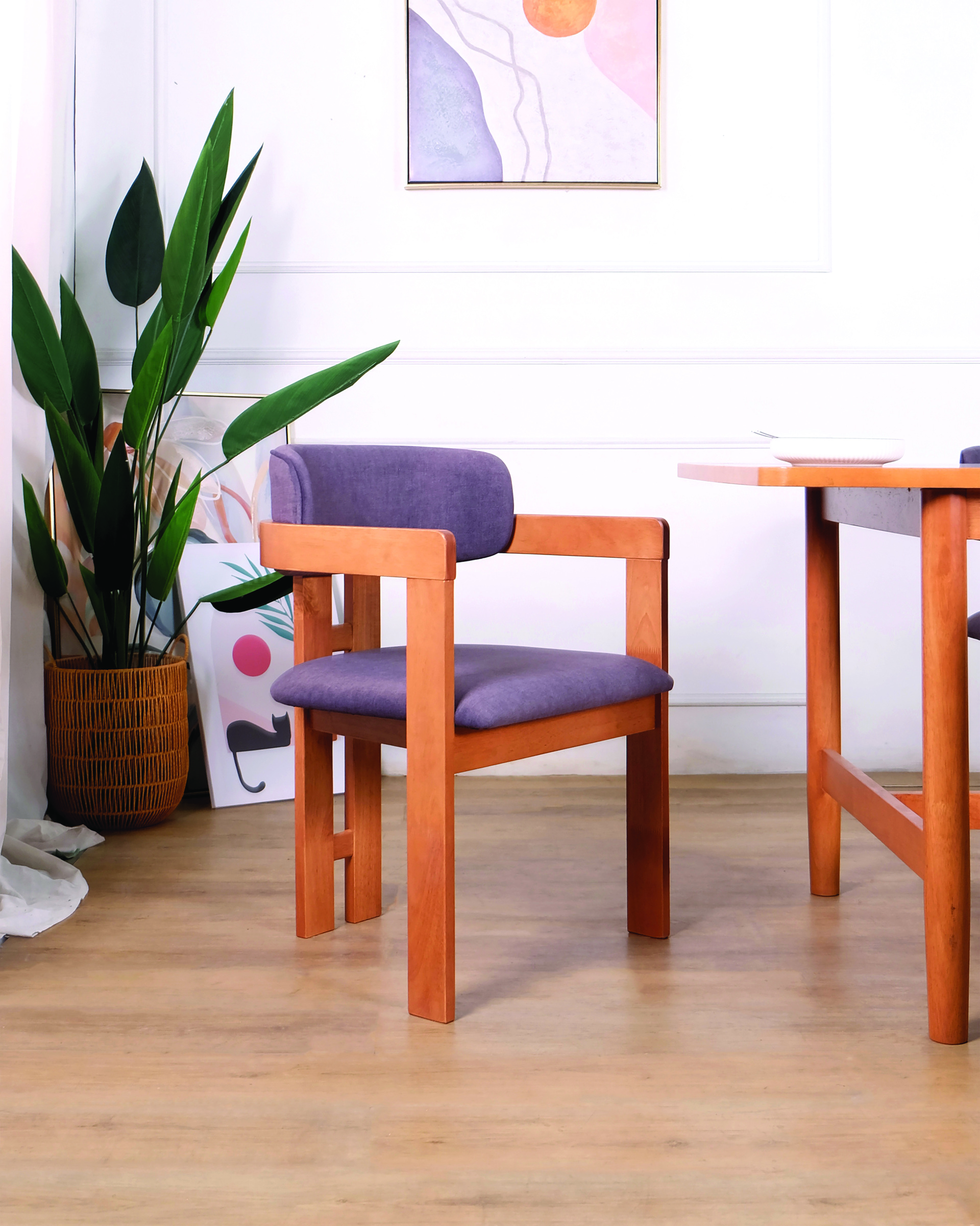 Winnie Table + Cody Chair_CharcoalFabric (Light Walnut) Set_3