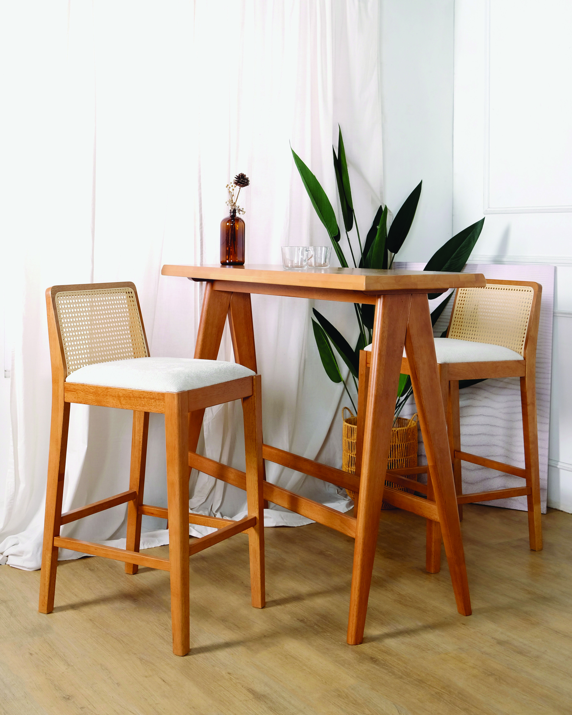Valentina Pub Table + Maven Pub Table (Light Walnut) Set_2